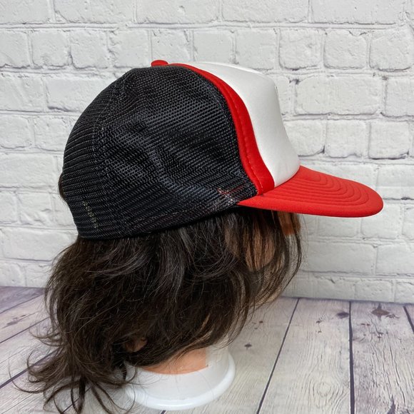 Vintage Trucker Hat Mesh Cap Snapback White Red Black Alberta Summer Games 1985 - Picture 4 of 9